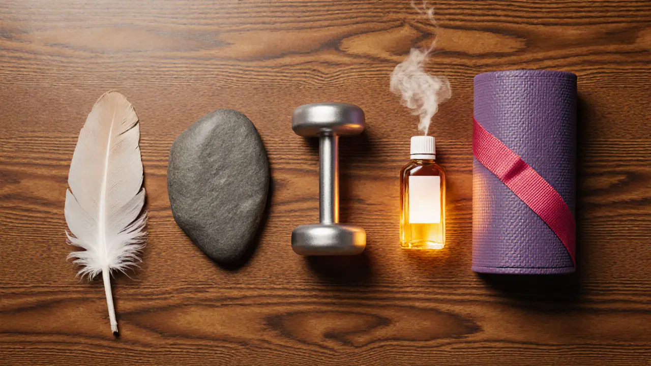 Illustration of symbols for Swedish, Deep Tissue, Sports, Aromatherapy, and Thai massages.